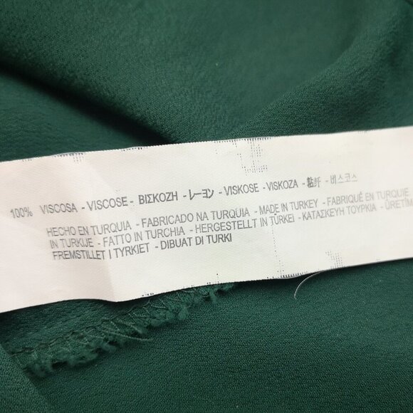 Zara Woman Ladies Size XL V-neck Long Sleeves Dark Green Blouse - Picture 7 of 13